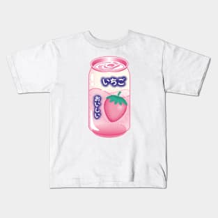 Strawberry Soda Can Japanese Soft Drink Kawaii Soft Pastel Pop Art Retro Summer Vibe Kids T-Shirt